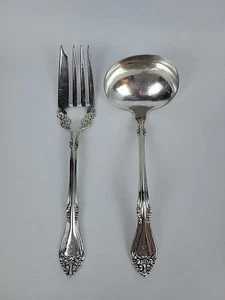 American Silver Plate Co.  Ladle and Meat Serving Fork Dated August 22, 1895 - Picture 1 of 12