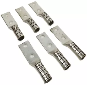 6 ILSCO CLND-500-12-134 Compression Lug Connectors Two Hole Brown Copper NEW - Picture 1 of 9