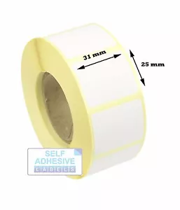 Etichette termiche dirette 31 mm x 25 mm (bianco) per Zebra, Toshiba, Citizen, Eltron - Foto 1 di 1