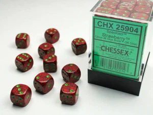 Chessex Strawberry Speckled 12mm d6 (36) - Picture 1 of 1