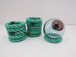 1 DOZZINA 2+1/4""- 3"" PORTA SFERE GALLEGGIANTI VETRO CORDA senza palline incluse (E3C392C) - Foto 1 di 2