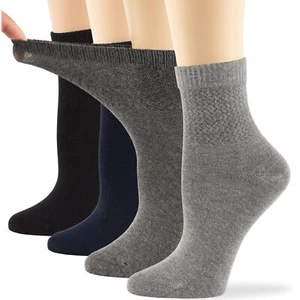 Dafi soft 4 Pairs Women Bamboo Quarter Diabetic Extra Wide Socks. Made in Turkey - Picture 1 of 32