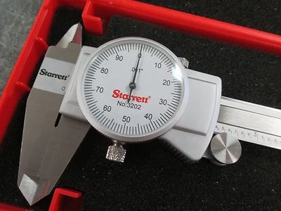NEW Starrett 0-6" White Face Dial Caliper #3202-6