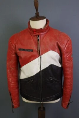 Vintage DAINESE DAYTONA Red Long Sleeve Full Zip Leather Biker Jacket Size 54 - Image 1 of 4