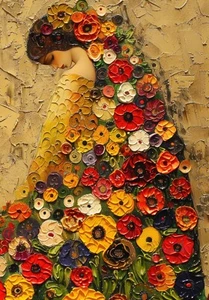 Póster arte de pared estilo Gustav Klimt flores mujer árbol de la vida impresión imagen - Imagen 1 de 6