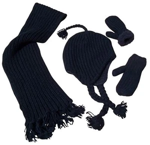 SCHÖNE MÜTZEN Herren Damen Erwachsene sperrig Waffel Strick Mütze Handschuhe Schal Winter Schnee Set - Bild 1 von 1