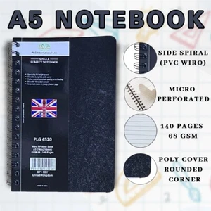 Cuaderno A5 Doble Cable con Pluma Duradero Cubierta de Polipropileno 140 Páginas Regladas Negro - Imagen 1 de 16