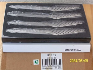 4-tlg. japanisches Zasshu Steakmesser-Set Stahl mit Hybrid Klinge - Neu von HSE - Bild 1 von 3