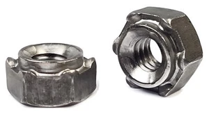 Hex Weld Nuts Steel Long Pilot 6 Projections - UNC Coarse Sizes - QTY 100 - Picture 1 of 4