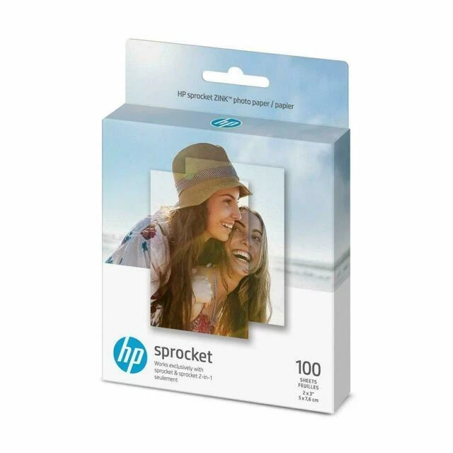 HP Sprocket Zink Photo Paper 2x3" for HP Sprocket Photo Printers, 100 Sheets - Image 1 of 1