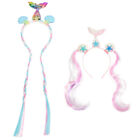  2 Pcs Party Geflochtenes Stirnband Für Kinder Mermaid Hairbands Kleidung