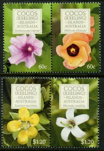 MINT 2010 COCOS ISLAND FLOWERS STAMP PAIR STAMP SET - Picture 1 of 1