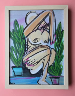 CORBELLIC + 🔥 ASHAMED LADY 12X16 ABSTRACT GALLERY HOME FINE ART COLLECTIBLE - Image 1 of 4