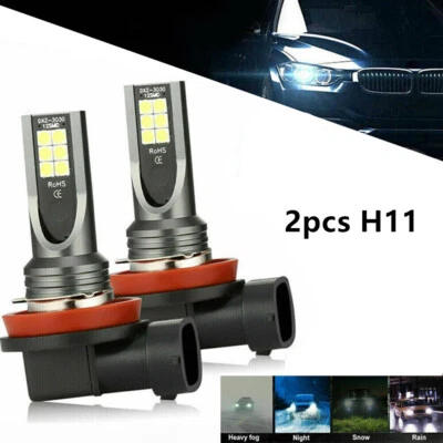 2x H11 LED Headlight Hi/Low Beam DRL Fog Car Bulbs Kit 6000K Canbus Error Free - Image 1 of 4