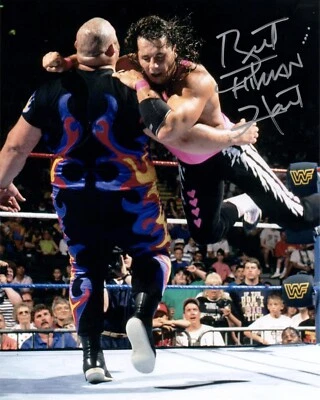Foto de lucha libre profesional firmada por Bret Hitman Hart WWF 8x10 Bam Bigelow Foto 1 de 4