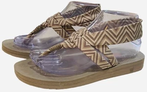 SKECHERS YOGA SANDALEN SCHUHE BEIGE GRÖSSE 8 STOFFRIEMEN KOMFORT - Bild 1 von 8