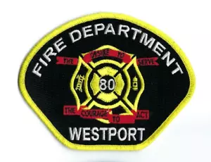 Westport (Grays Harbor County) WA Washington Fire Dept. GOLD BORDER patch - NEW! - Picture 1 of 1