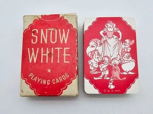 Snow White Miniature Playing Cards Complete Deck Walt Disney 2-1/2” 54 Cards Box - Picture 1 of 12