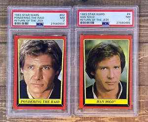 1983 Topps Star Wars Return Of The Jedi #4 And #67 Han Solo PSA 7 Cards - Picture 1 of 5