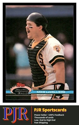 1991 Stadium Club #279a Mike LaValliere Pittsburgh Pirates Extra 35% Off 4+ - Image 1 of 2