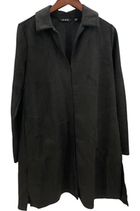 IMAN Global Chic Luxe Faux Suede Topper Black - Picture 1 of 2