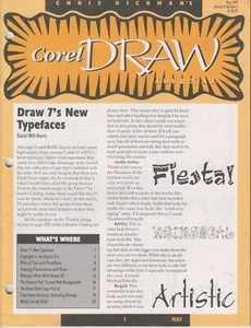 Chris Dickman's Corel Draw Journal Mayo 1997 Dibujo de los 7 Nuevos Tipos de letra (Diario: Co - Imagen 1 de 1