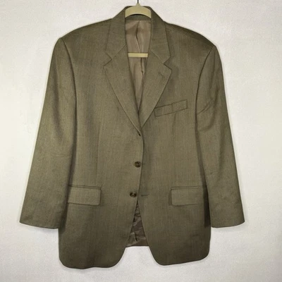 Blazer masculino Chaps Ralph Lauren marrom espinha de peixe jaqueta de lã de seda casaco esportivo 40S - Imagem 1 de 4