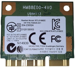 HP / Realtek RTL8188EE 802.11 b/g/n, 150 Mbps 2,4 / 5 GHz WLAN mini-PCIe-Adapter - Bild 1 von 2