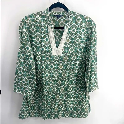 “346” Brooks Brothers Paisley Estampado Manga Larga Jersey Túnica Top Talla XL Foto 1 de 4