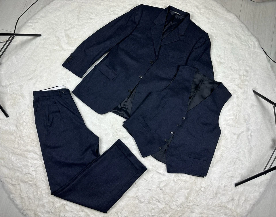 Traje De Colección Christian Dior Boutique Lana/Cachemira Rayas 3 Piezas/Talla 54 Foto 1 de 4