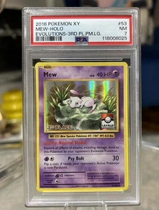 Pokemon XY PSA 7 Mew 53/108 League Challenge 3rd Place Holofoil 2016 Evolutions - Picture 1 of 2