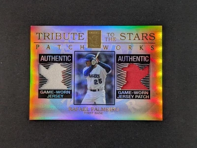 Rafael Palmeiro 2003 Topps Tribute To The Stars Patchworks Dual Jersey Patch /50 - Image 1 of 2
