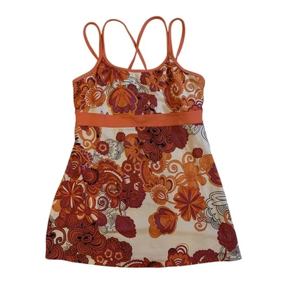 Top túnica PrAna Breathe Kaley Claret Flower Power con tiras para mujer pequeña S - Usada en Excelente Condición Foto 1 de 4