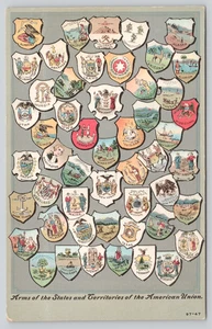 Postal Armas de los Estados y Territorios de la Unión Americana Escudos - Imagen 1 de 2