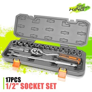 DNA Motoring 17Pcs 1/2" Extension Bar Ratchet Drvie Socket Tool Set w/ Case - Picture 1 of 5