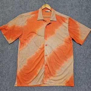 Maltos Disco Club Shirt Men's XL Tie Dye Poly COLLAR LOOP Early 70s GOLD Fleck - Picture 1 of 17