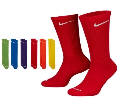 Nike Mens Everyday Performance PLUS Crew Socks 6 Pairs DRI-FIT  SIZE YOUTH 5-7 - Image 1 of 3