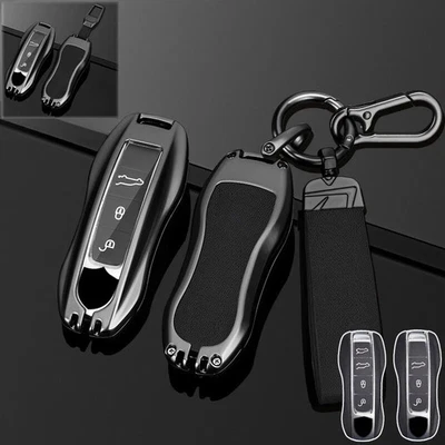 Zinc Alloy TPU Car Key Case Cover For Porsche Cayenne Panamera 911 Macan Taycan - Image 1 of 4
