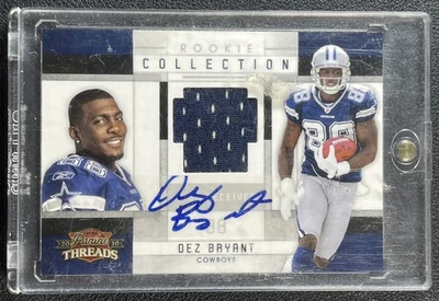 DEZ BRYANT 2010 PANINI THREADS #11 ROOKIE COLLECTION JERSEY AUTO RC 08/25 - Image 1 of 2