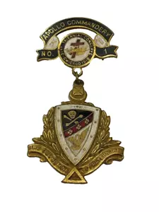 Knights Templar Mason Pin Apollo Commadery 31st Triennial Conclave Chicago 1910 - Picture 1 of 6