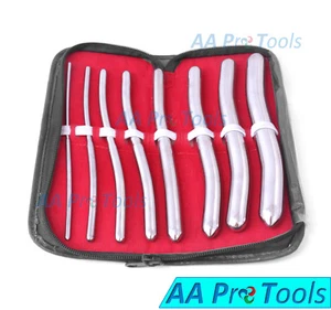 New Hegar-Dilator Set Uterine -Diagnostic Surgical Sounds 8Pcs + Case - Picture 1 of 3