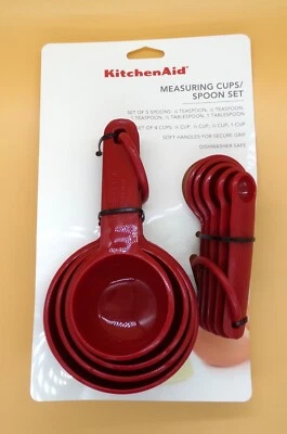 Kitchen Aid 4 Cup & 5 Spoon Measuring Set (NEW) Empire Red  KE475OHERA - Image 1 of 3