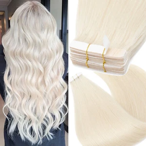 Cinta sin costuras en trama de piel Remy extensiones de cabello 100 % humano GROSOR 150 G + cabeza completa - Imagen 1 de 77
