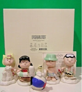 LENOX PEANUTS BEACH PARTY Charlie Brown Snoopy Lucy Linus Sally NEW in BOX w/COA - Picture 1 of 9
