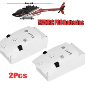 2Pcs YXZNRC F08 Flybarless RC Helicopter Spart Part 7.4V 25C 1200mAh Battery - Picture 1 of 4