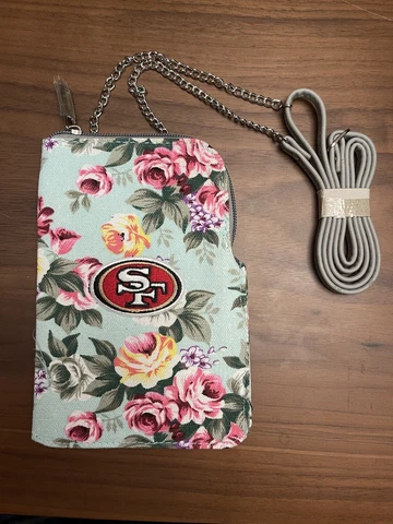 San Francisco 49ers Crossbody Purse NFL Embroidered Floral Football Cover