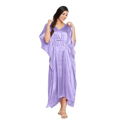 Mujeres EE. UU. Satén Seda Bata Vestido Prendas para dormir Lencería Largo Camisón Maxi Foto 1 de 3