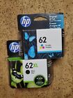 New Genuine HP 62XL Black &amp; 62 Tricolor Ink C2P07AN Sealed Expires 03/2022
