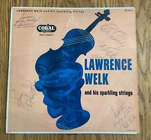 Lawrence Welk & His Sparkling Strings “Autographed” CRL 57011 Vinyl Album - Foto 1 di 11