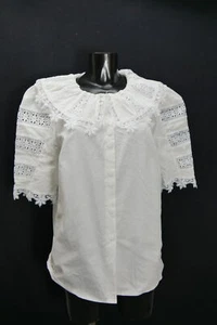 Gr.44 Trachtenbluse weiß Bluse für Dirndl Hess Baumwolle Spitze Stickerei TB9881 - Bild 1 von 4
